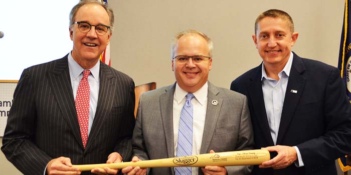 Kentucky Rep. Adam Koenig holds bat