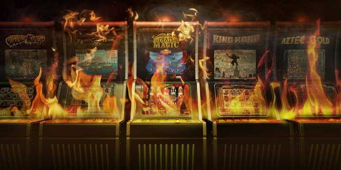 slot machines on fire