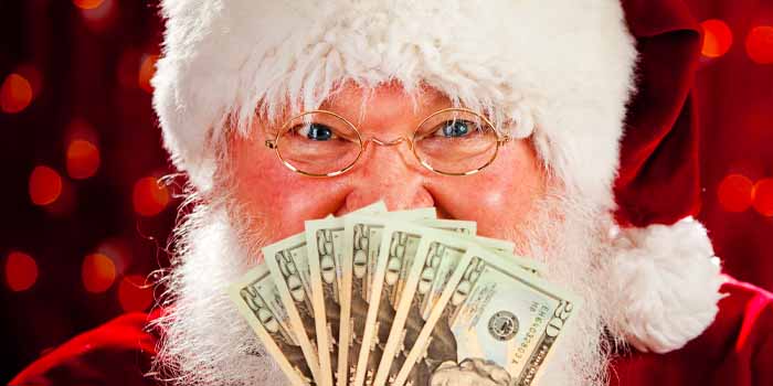 Santa with money