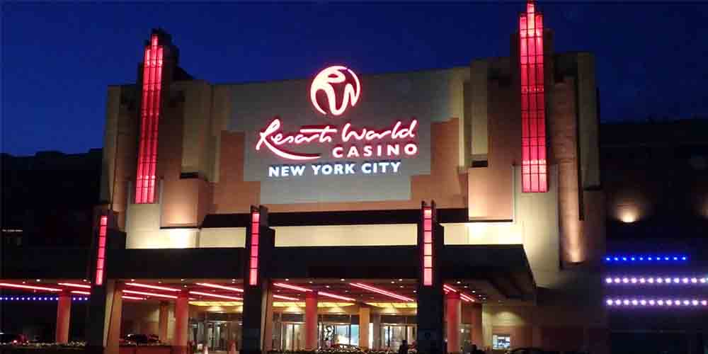 Resorts World NYC at night